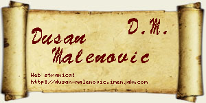 Dušan Malenović vizit kartica